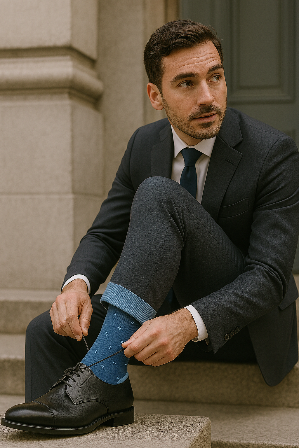 6 Paia Lucchetti Socks Milano Calze Uomo LUNGHE Filo di Scozia Fantasia Cotone Colorate Pois Righe Disegni Divertenti Made in Italy