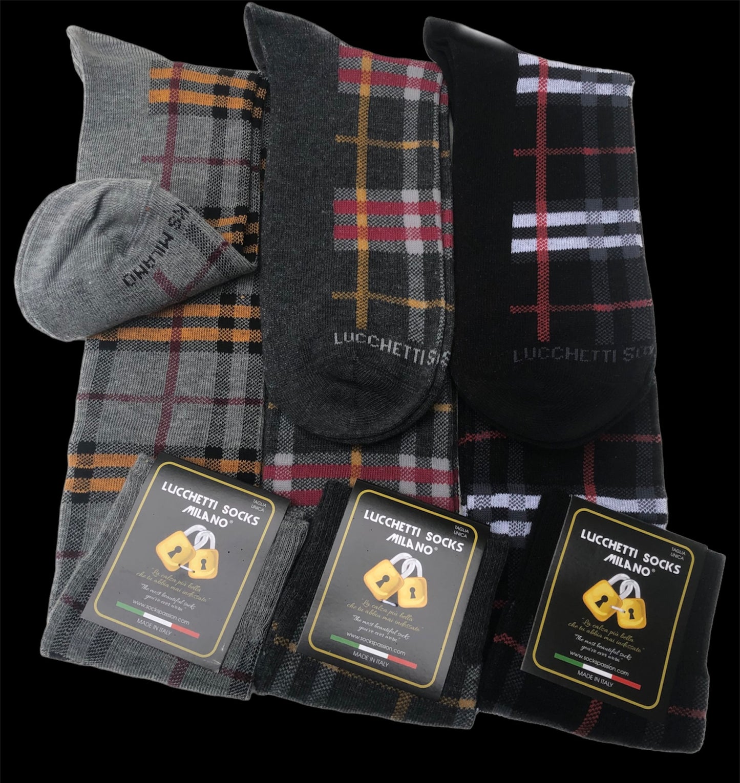 Set da 6 Paia di calze uomo lunghe caldo cotone colorate tendenza pois fantasia fashion Made in Italy Set Elegance