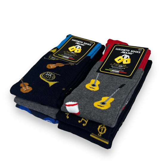 6 Paia di calze uomo lunghe caldo cotone colorate tendenza pois fantasia fashion Made in Italy Set Faro