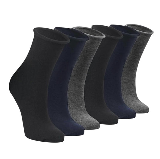 6 Paia Lucchetti Socks Milano Calze Da Uomo SANITARIE Caldo Cotone Invernali Senza Elastico taglio laser rimagliate Made in Italy