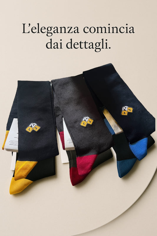 Set "LOCKED" Edizione Limitata - 3 Paia Lucchetti Socks Milano, Calze Uomo Lunghe in Cotone in Elegante Scatola Regalo