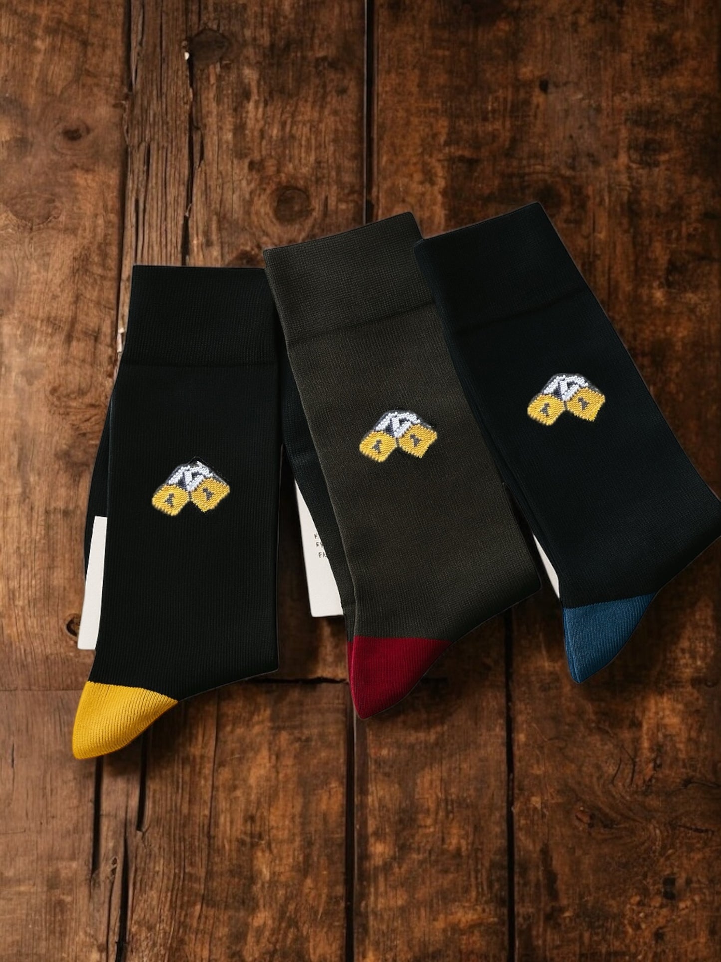 Set "LOCKED" Edizione Limitata - 3 Paia Lucchetti Socks Milano, Calze Uomo Lunghe in Cotone in Elegante Scatola Regalo