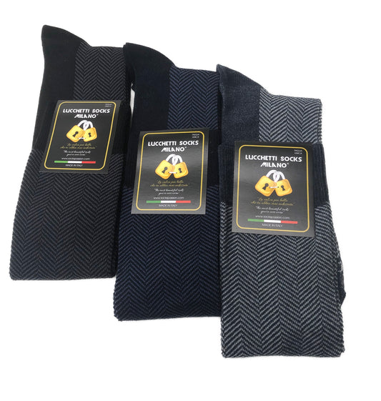 Set da 6 Paia di calze uomo lunghe caldo cotone colorate tendenza pois fantasia fashion Made in Italy Set Elegance