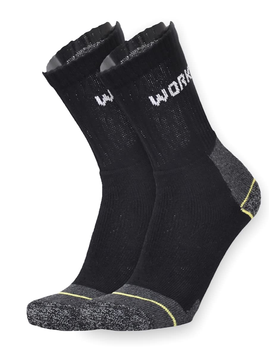 Lucchetti Socks Milano Calze da Lavoro Uomo in Spugna di Cotone Rinforzate Antinfortunistiche Nero o Assortito (43-46, 18 Paia Nero)