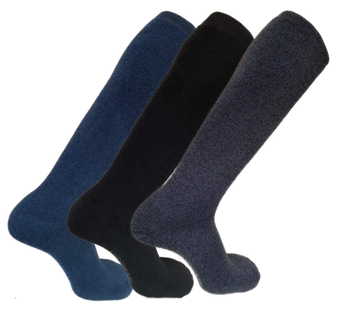Lucchetti Socks Milano CALZE TERMICHE IN PILE LUNGHE SCI MONTAGNA PESANTI NERO BLU GRIGIO