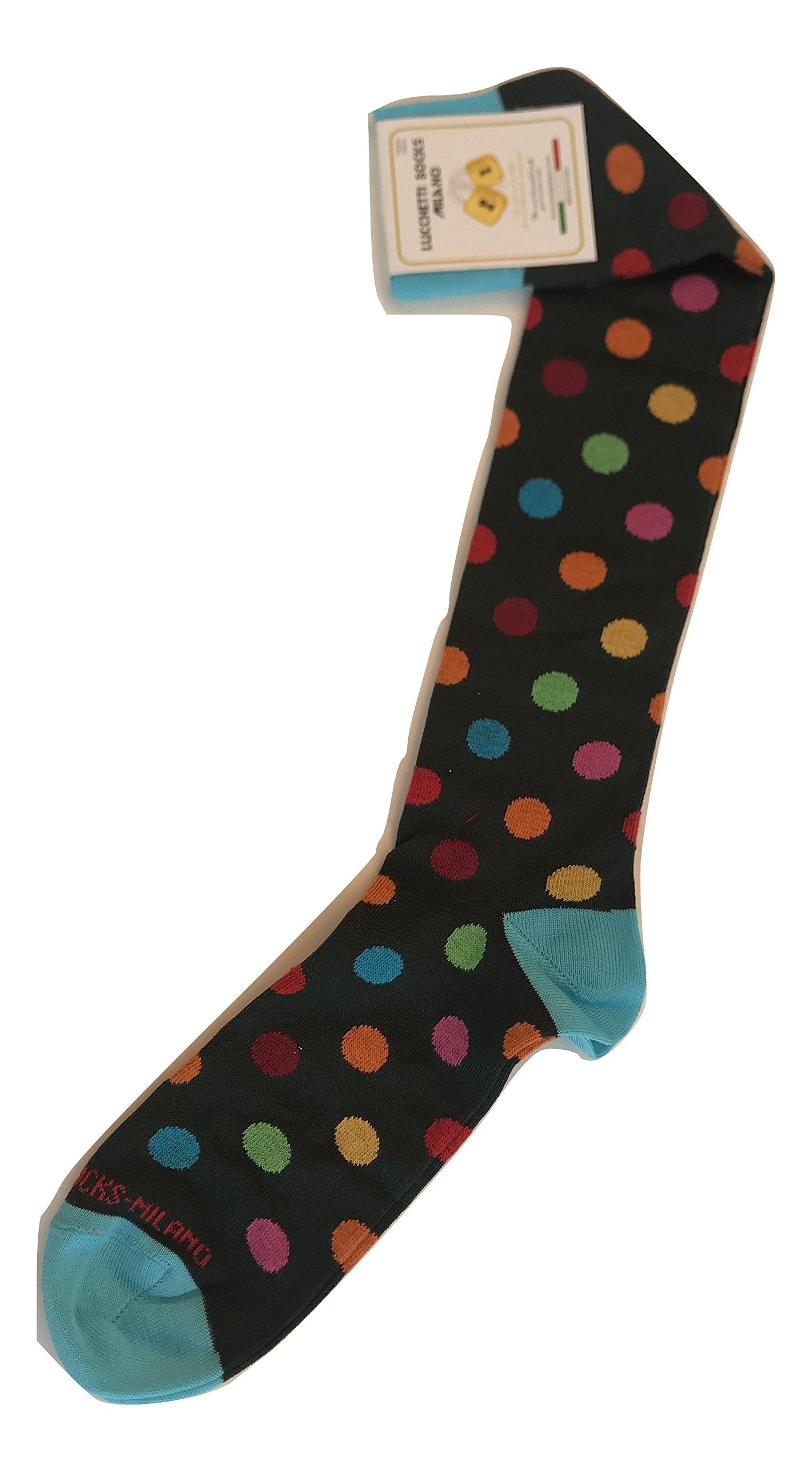 Lucchetti Socks Milano confezione con 3 paia calze fashion colorate di tendenza uomo estive leggere lunghe Taglia Unica (Set Pois Color A)