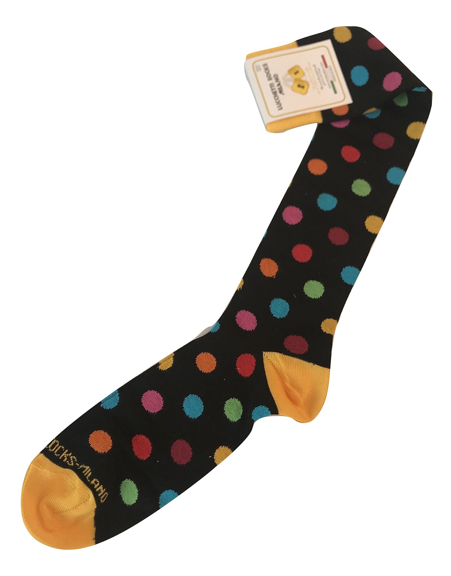 Lucchetti Socks Milano confezione con 3 paia calze fashion colorate di tendenza uomo estive leggere lunghe Taglia Unica (Set Pois Color A)