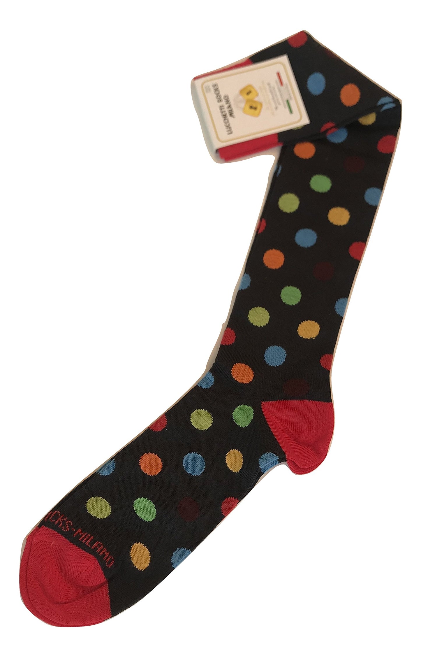 Lucchetti Socks Milano confezione con 3 paia calze fashion colorate di tendenza uomo estive leggere lunghe Taglia Unica (Set Pois Color A)