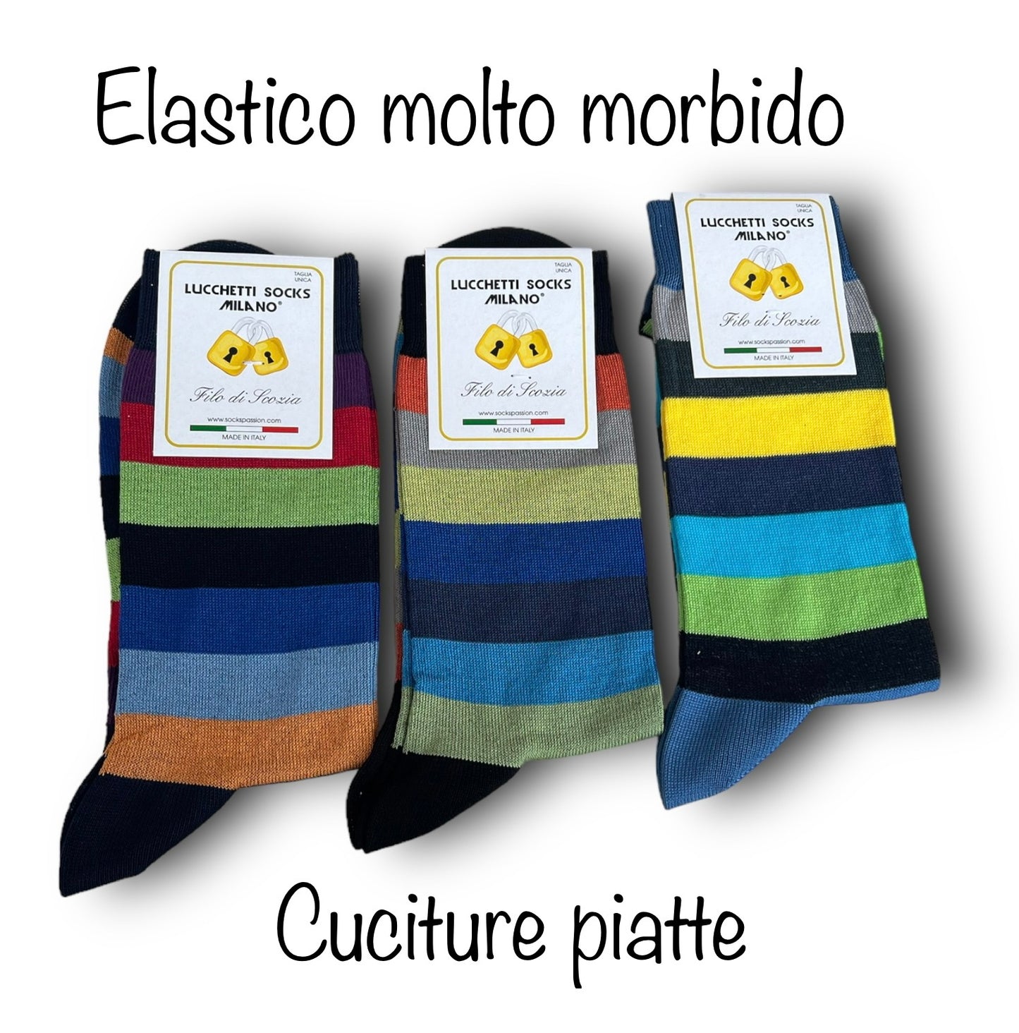 6 Paia Lucchetti Socks Milano Calze Uomo CORTE In Cotone Filo Di Scozia Elasticizzato Estive In Fantasia