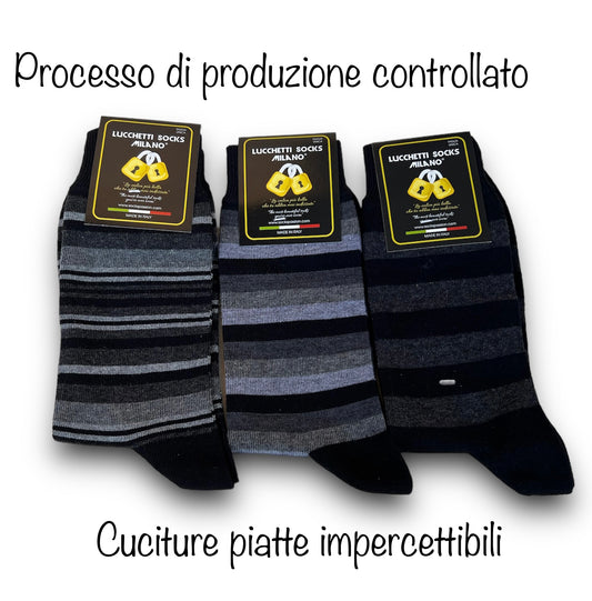 Lucchetti Socks Milano 6 Paia di Calze Uomo Corte Caldo Cotone Colorate Tendenza Pois Fantasia Fashion Made in Italy