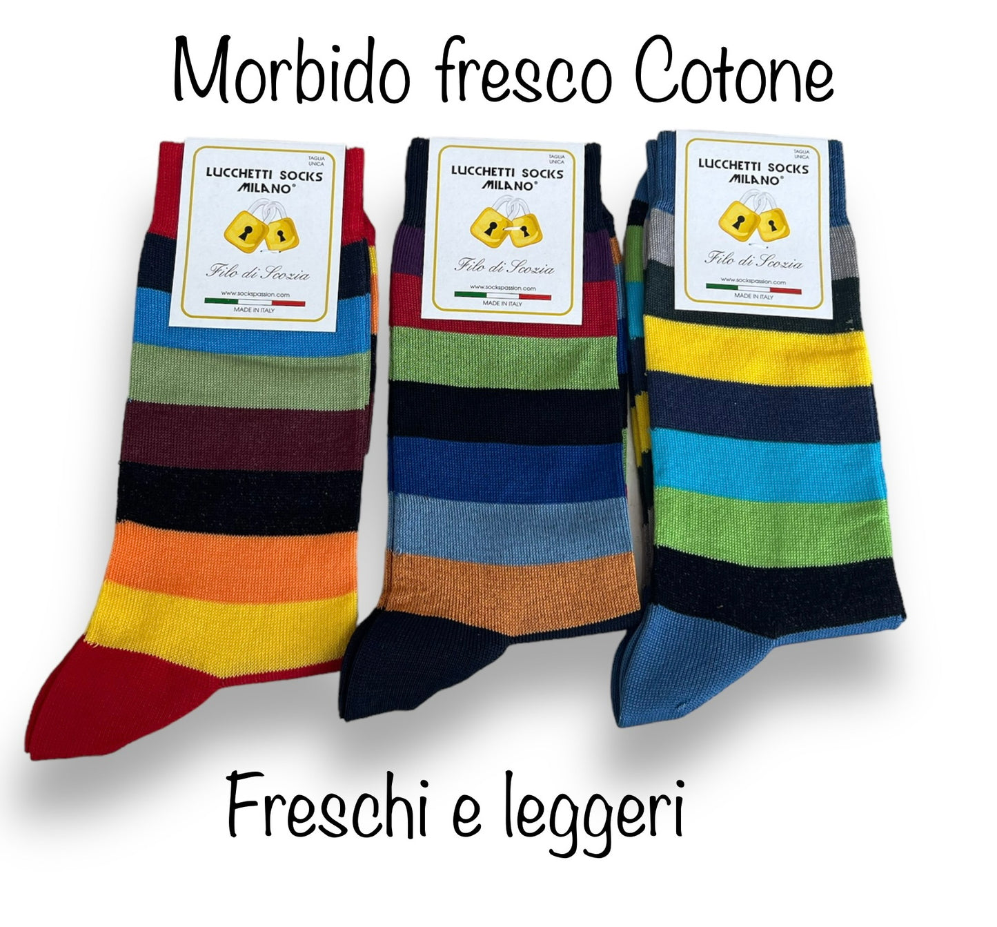 6 Paia Lucchetti Socks Milano Calze Uomo CORTE In Cotone Filo Di Scozia Elasticizzato Estive In Fantasia