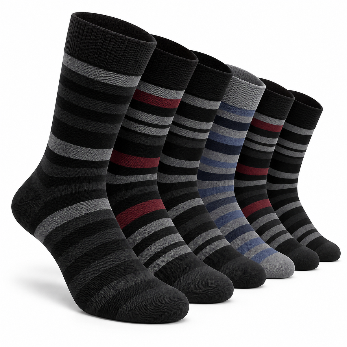 6 Paia Calze Uomo Corte Caldo Cotone Fantasia Colorate Made in Italy