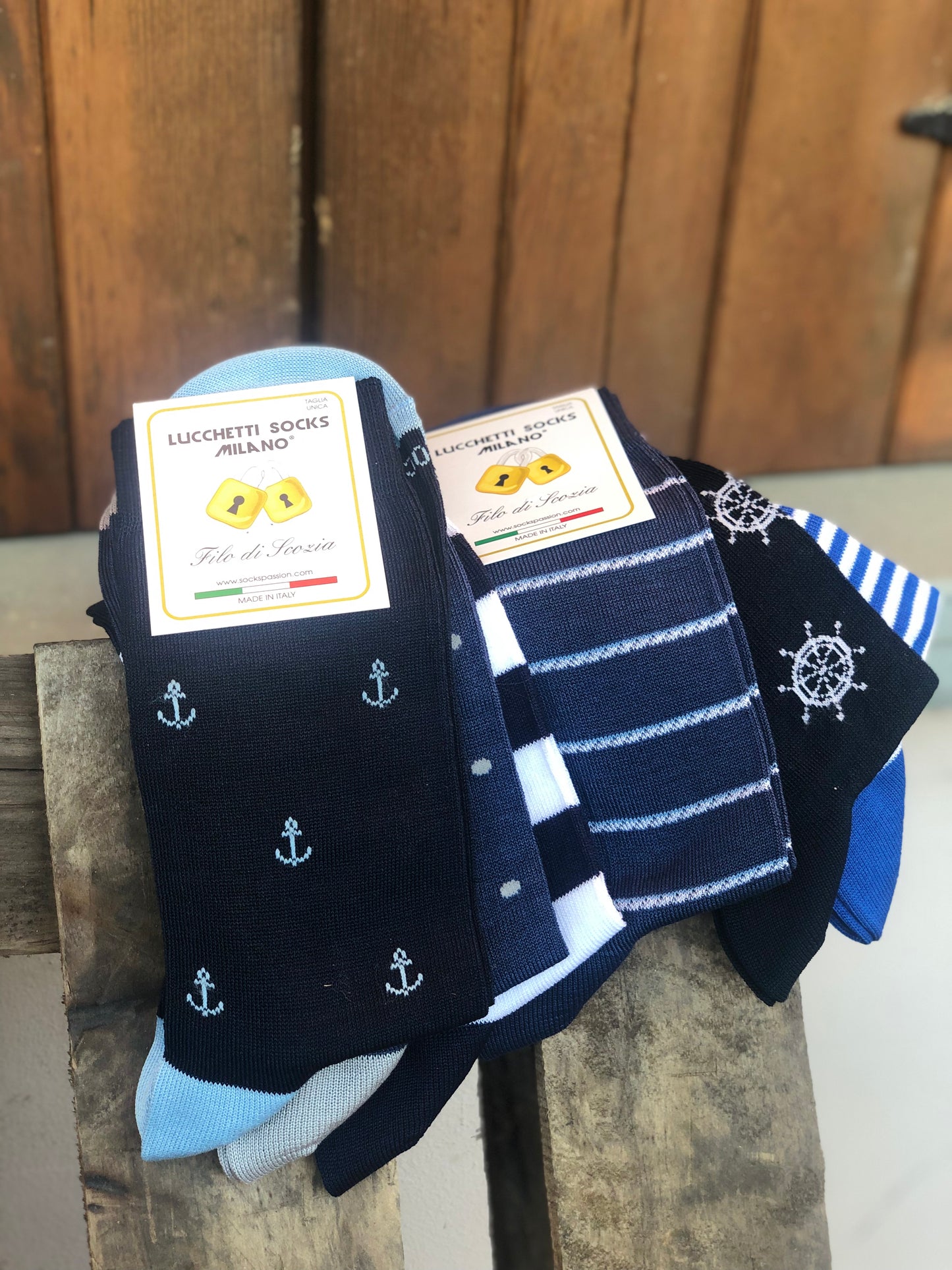 6 Paia Lucchetti Socks Milano Calze Uomo CORTE In Cotone Filo Di Scozia Elasticizzato Estive In Fantasia