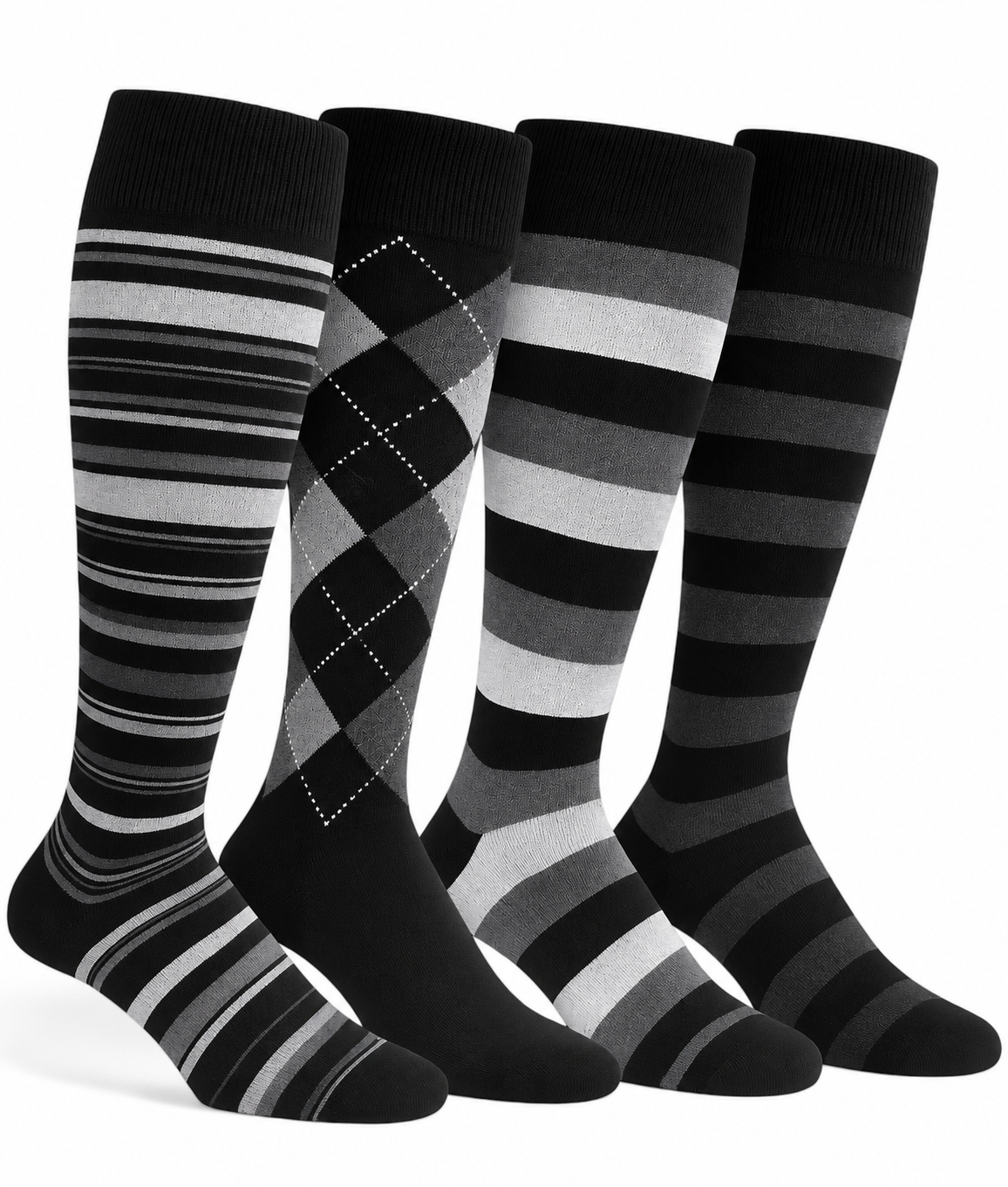 4 Paia Calze Uomo Lunghe Caldo Cotone Fantasia Colorate Made in Italy
