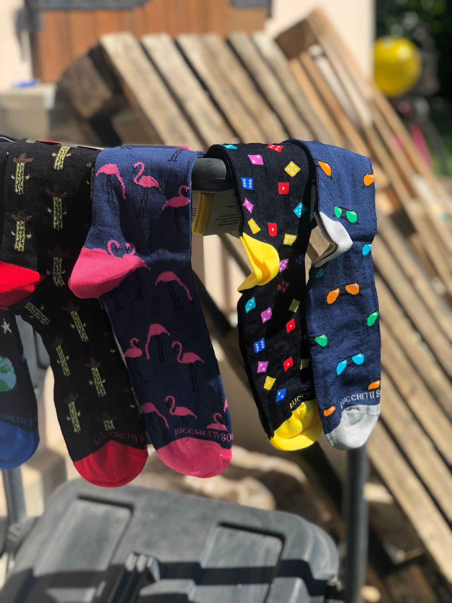 6 Paia Lucchetti Socks Milano Calze Uomo CORTE In Cotone Filo Di Scozia Elasticizzato Estive In Fantasia