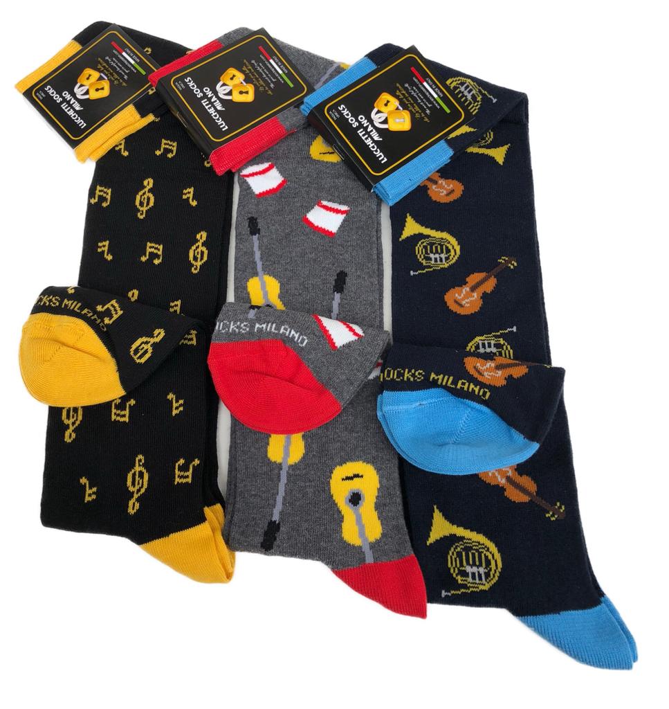 6 Paia di calze uomo lunghe caldo cotone colorate tendenza pois fantasia fashion Made in Italy Set Faro