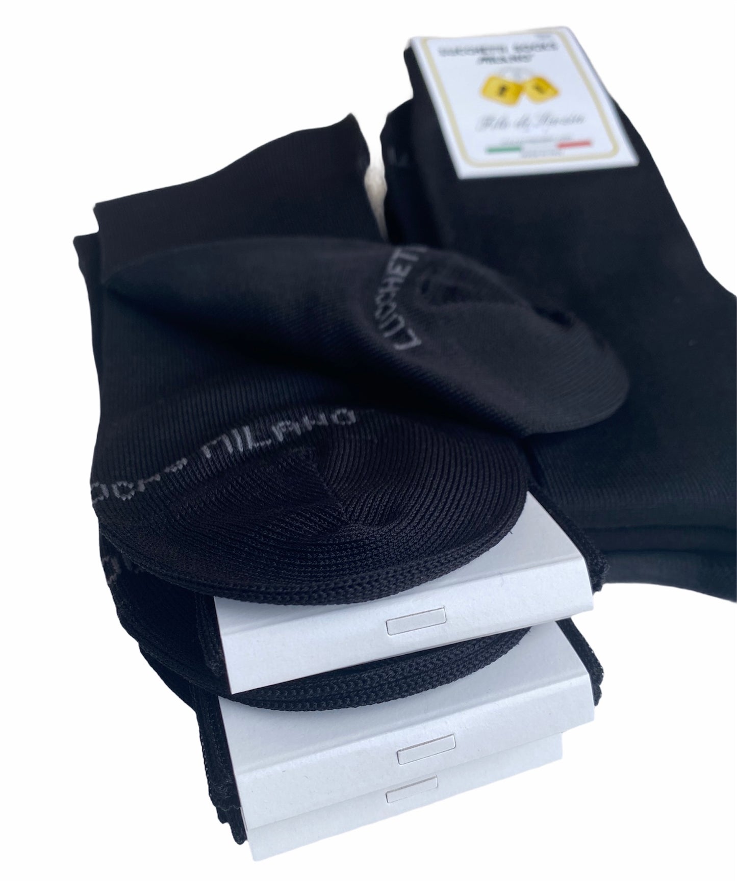 6 Paia Lucchetti Socks Milano Calze Uomo CORTE In Cotone Filo Di Scozia Elasticizzato Estive In Fantasia