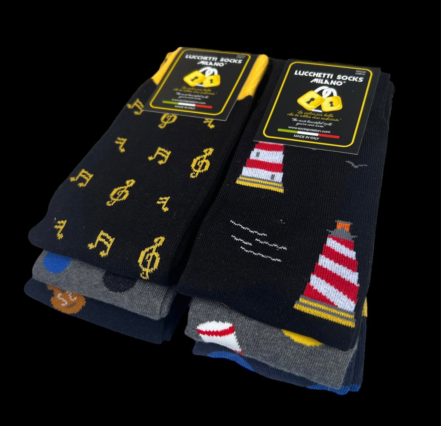 6 Paia di calze uomo lunghe caldo cotone colorate tendenza pois fantasia fashion Made in Italy Set Faro