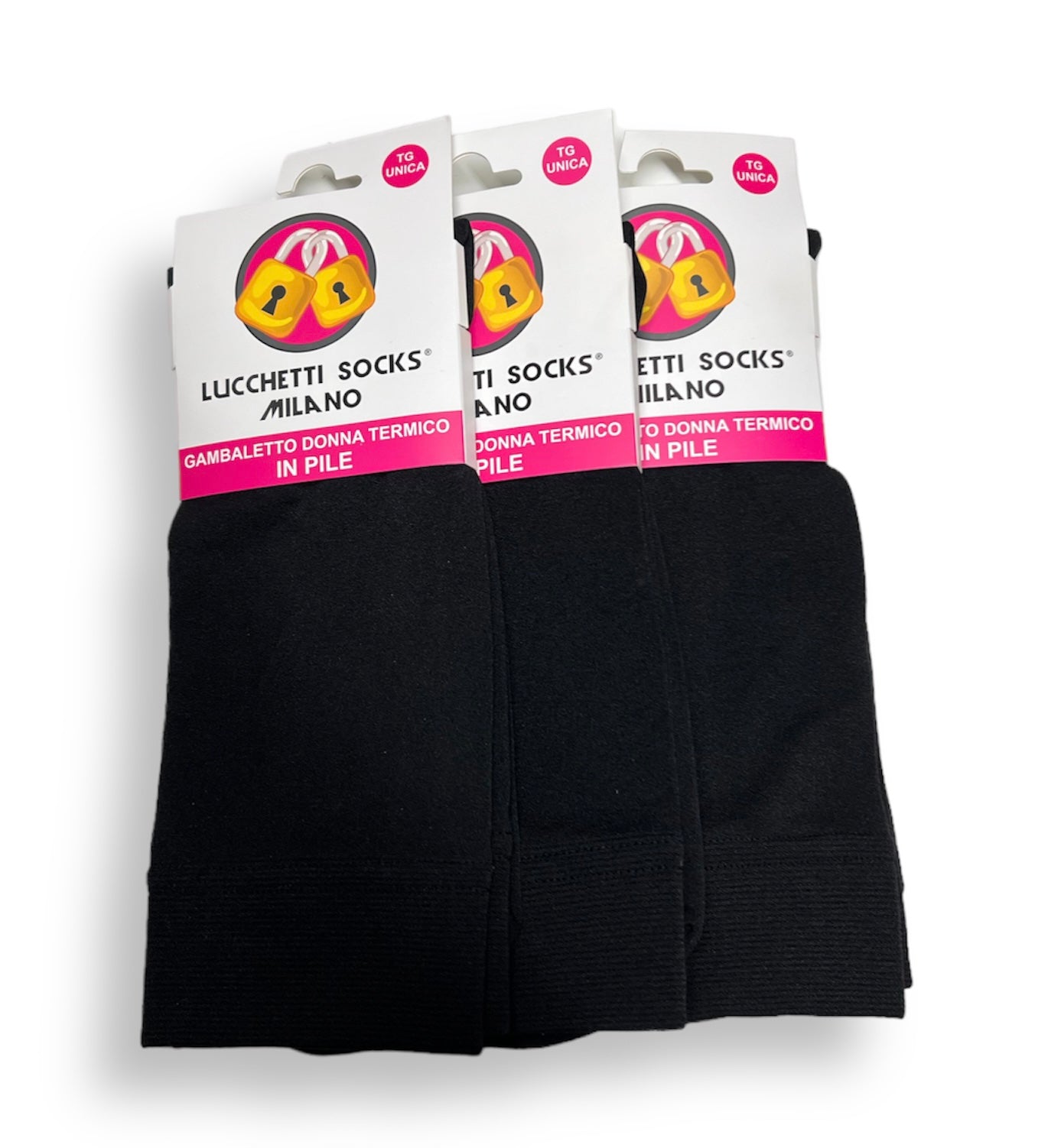 Lucchetti Socks Milano 3 Paia Gambaletti Termici Donna Invernali in Pile mIcrofibra Gambaletti Invernali Lunghi Calzettoni Calze Termiche Tempo Libero