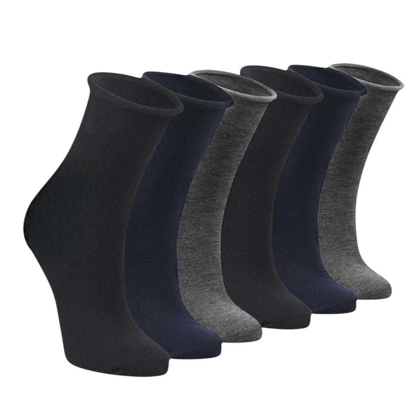 6 Paia Lucchetti Socks Milano Calze Da Uomo SANITARIE Caldo Cotone Invernali Senza Elastico taglio laser rimagliate Made in Italy