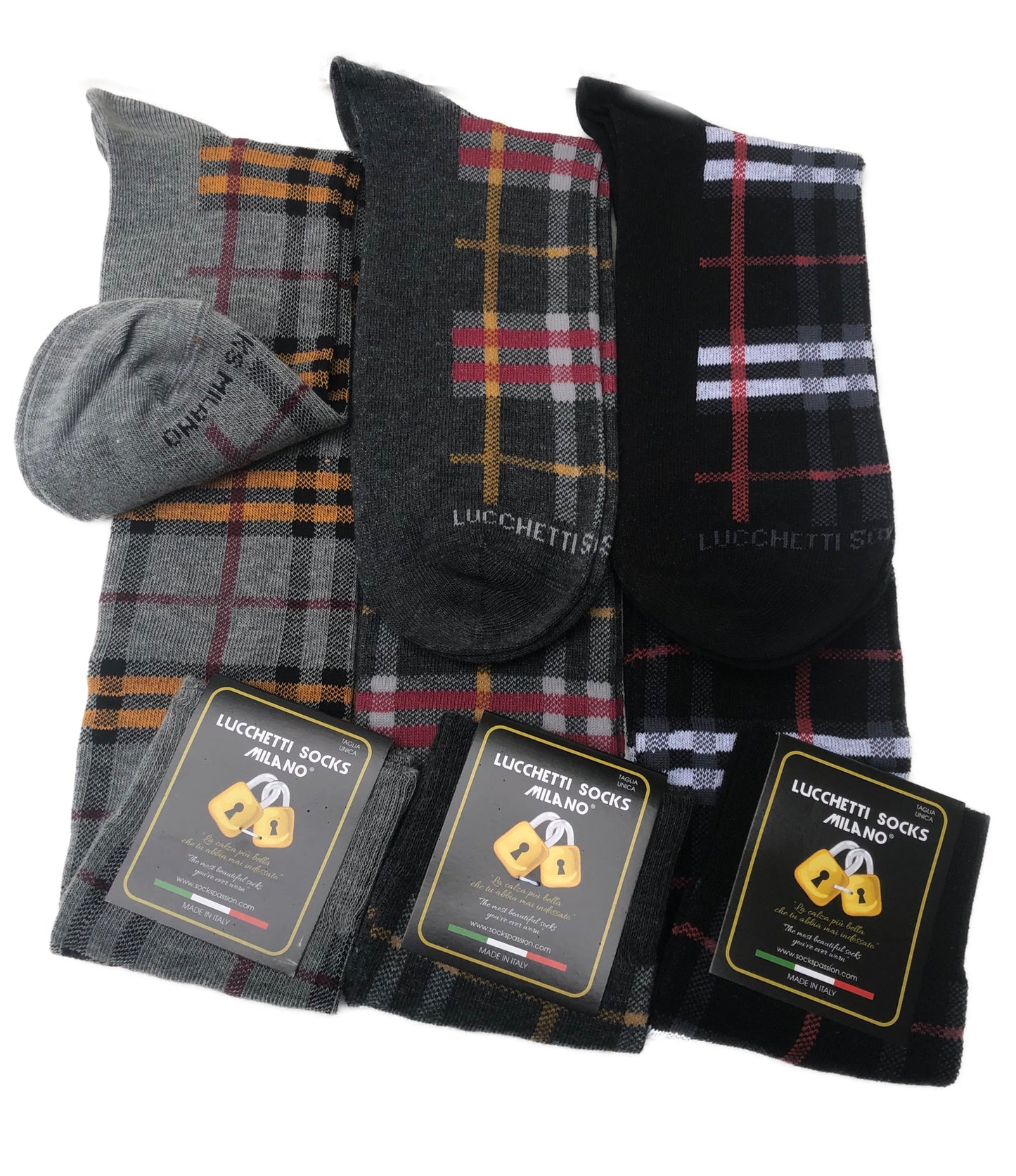 Set da 6 Paia di calze uomo lunghe caldo cotone colorate tendenza pois fantasia fashion Made in Italy Set Elegance