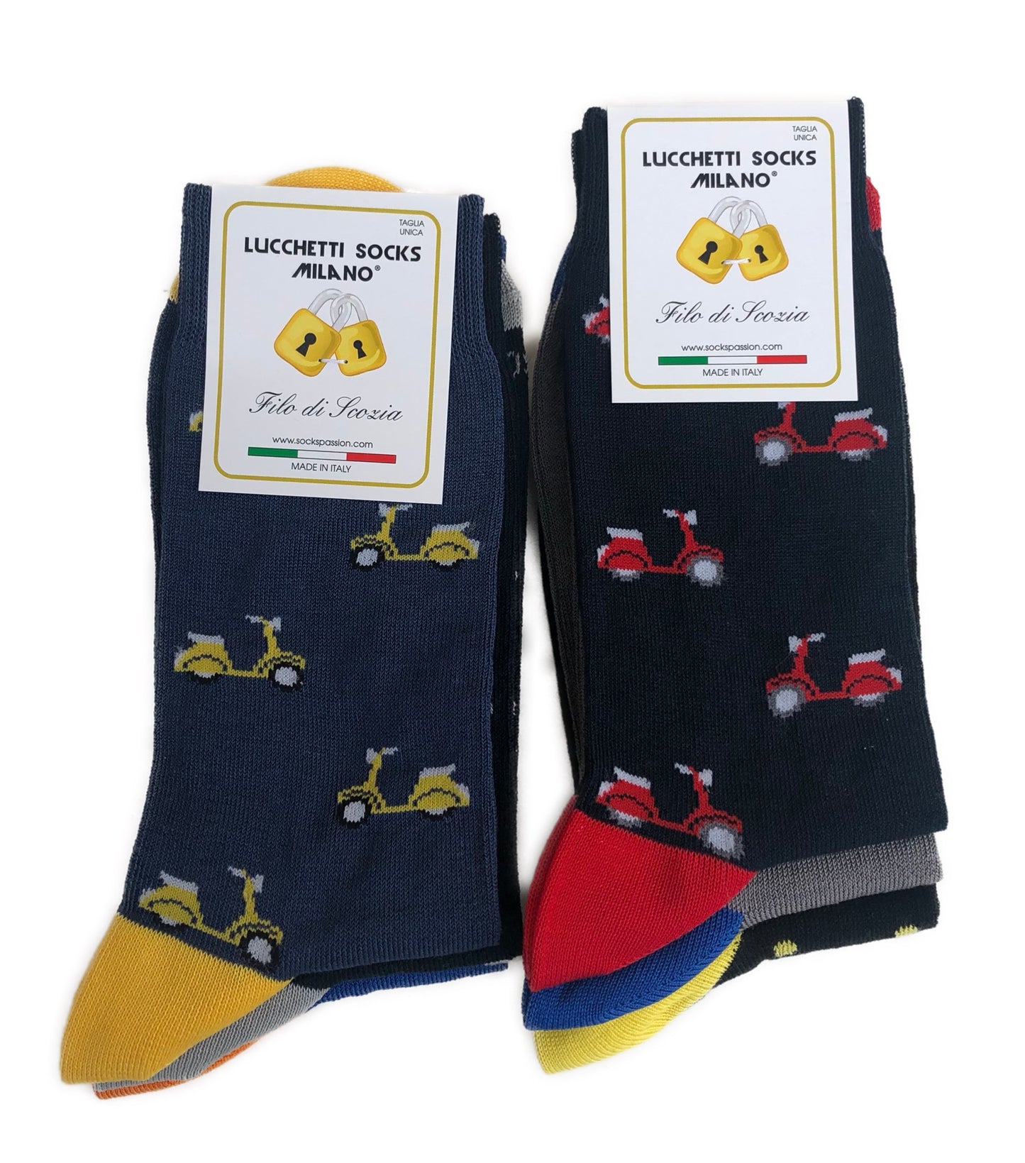 6 Paia Lucchetti Socks Milano Calze Uomo CORTE In Cotone Filo Di Scozia Elasticizzato Estive In Fantasia