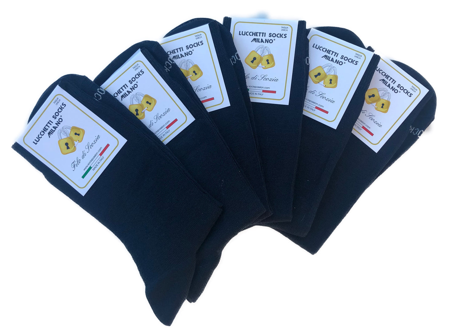 6 Paia Lucchetti Socks Milano Calze Uomo CORTE In Cotone Filo Di Scozia Elasticizzato Estive In Fantasia