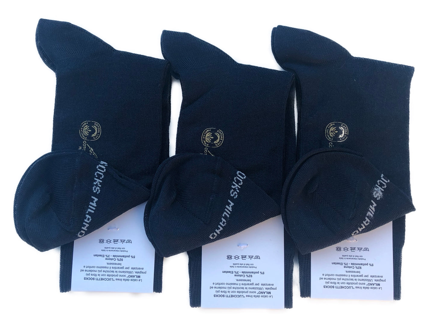 6 Paia Lucchetti Socks Milano Calze Uomo CORTE In Cotone Filo Di Scozia Elasticizzato Estive In Fantasia