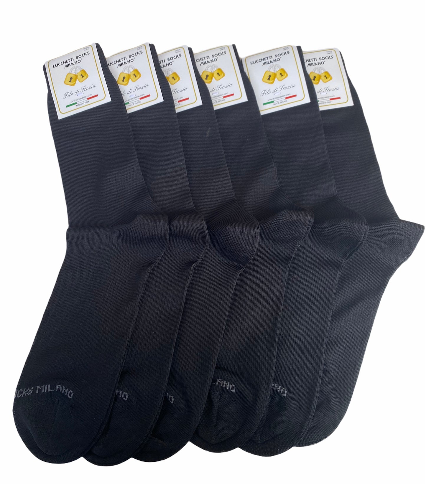 6 Paia Lucchetti Socks Milano Calze Uomo CORTE In Cotone Filo Di Scozia Elasticizzato Estive In Fantasia