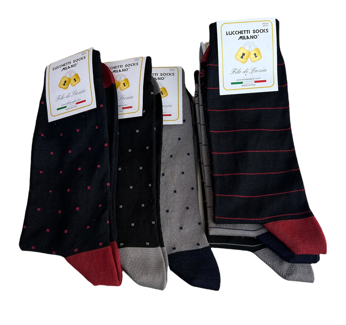6 Paia Lucchetti Socks Milano Calze Uomo CORTE In Cotone Filo Di Scozia Elasticizzato Estive In Fantasia