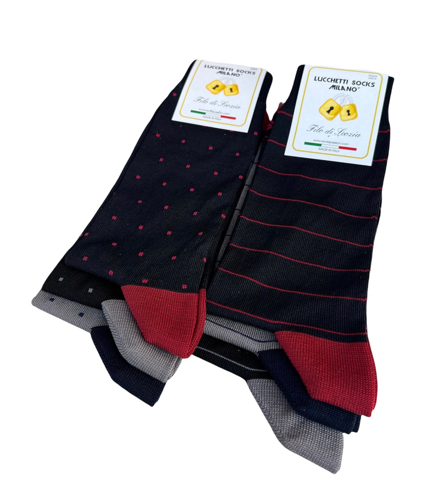 6 Paia Lucchetti Socks Milano Calze Uomo CORTE In Cotone Filo Di Scozia Elasticizzato Estive In Fantasia