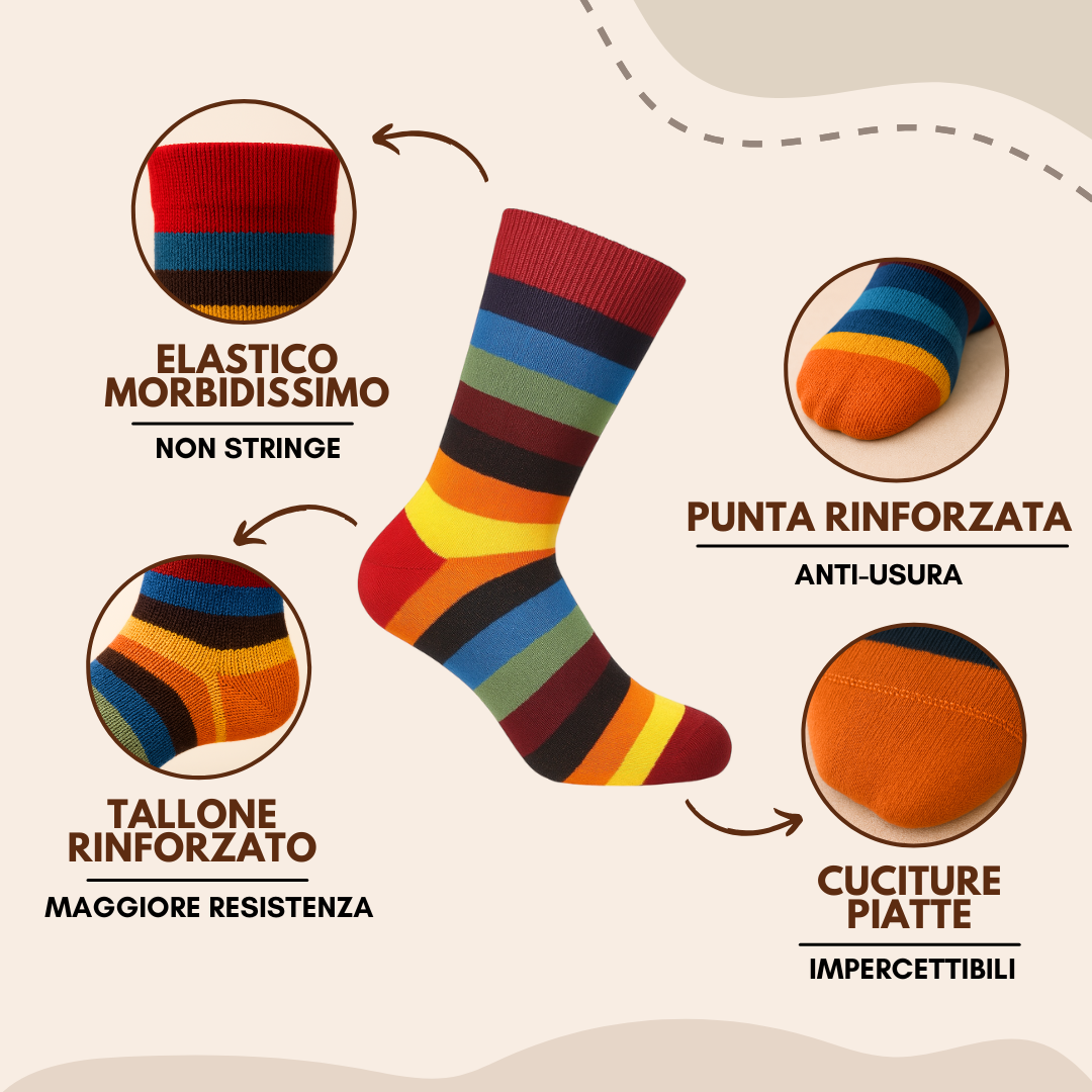 6 Paia Lucchetti Socks Milano Calze Uomo CORTE In Cotone Filo Di Scozia Elasticizzato Estive In Fantasia