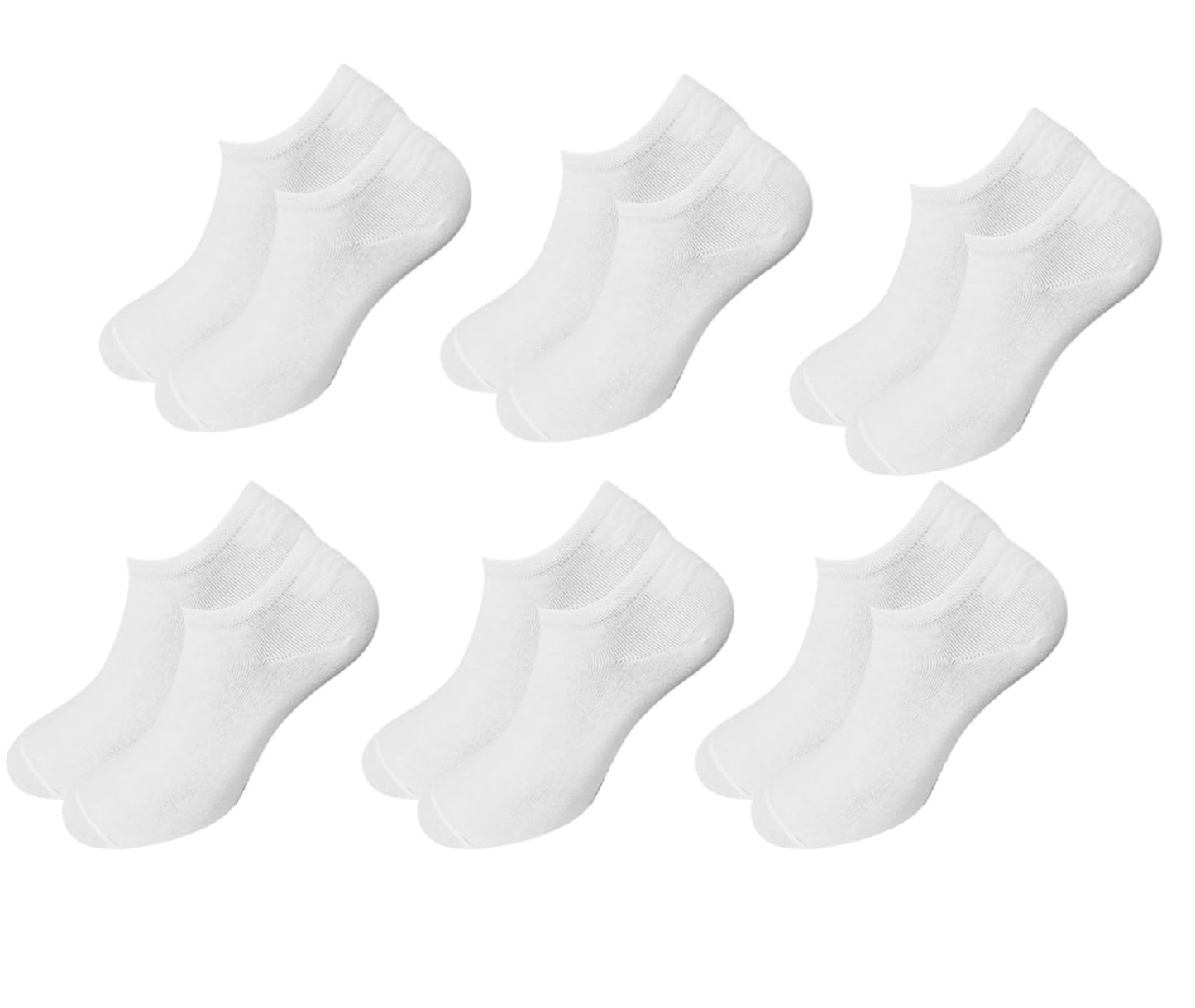 6 Paia Lucchetti Socks Milano Uomo Fantasmini Donna Cotone Nero Bianco Grigio Con Silicone Nel Tallone