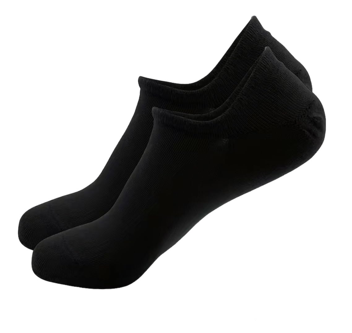 6 Paia Lucchetti Socks Milano Uomo Fantasmini Donna Cotone Nero Bianco Grigio Con Silicone Nel Tallone