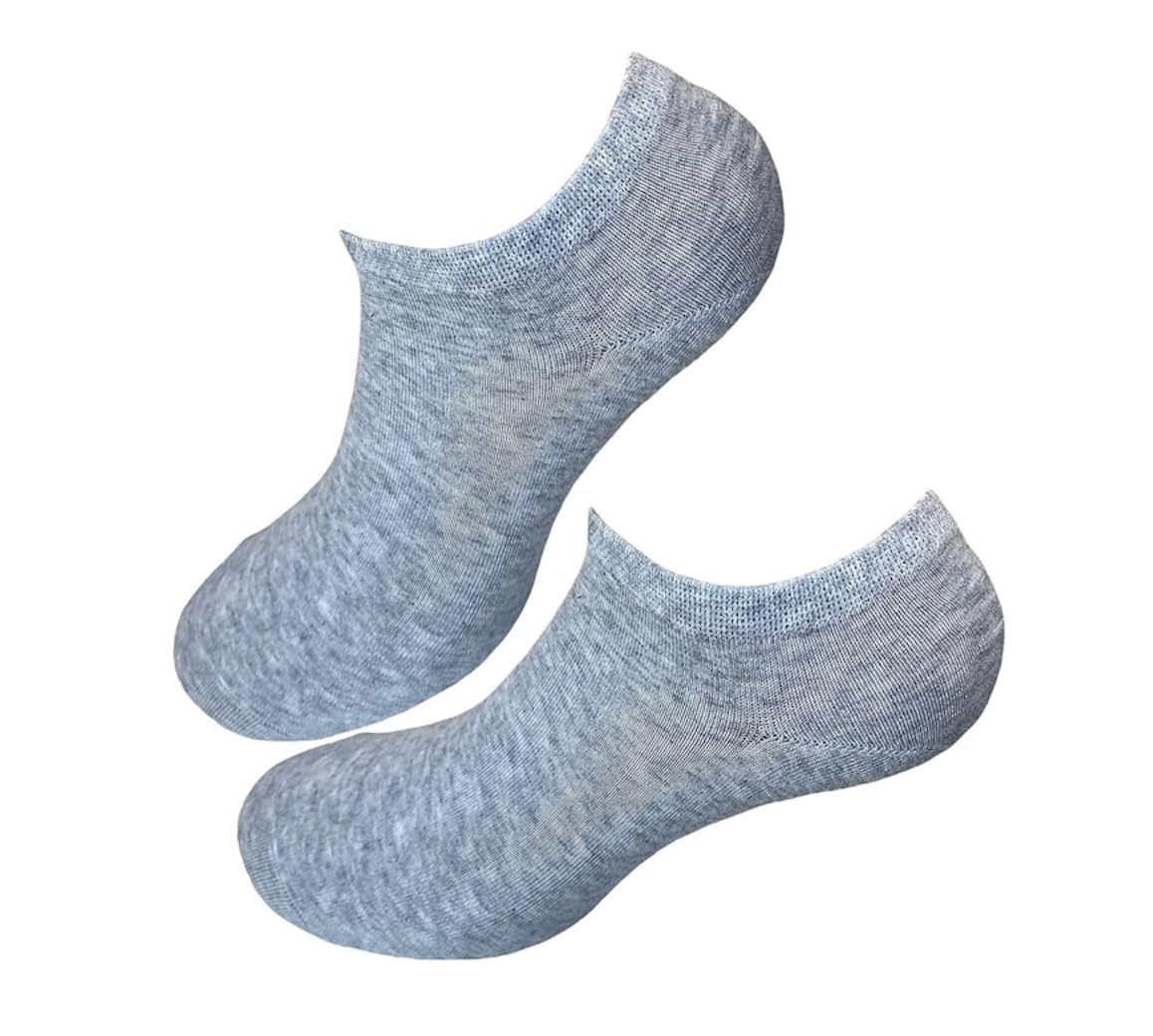 6 Paia Lucchetti Socks Milano Uomo Fantasmini Donna Cotone Nero Bianco Grigio Con Silicone Nel Tallone