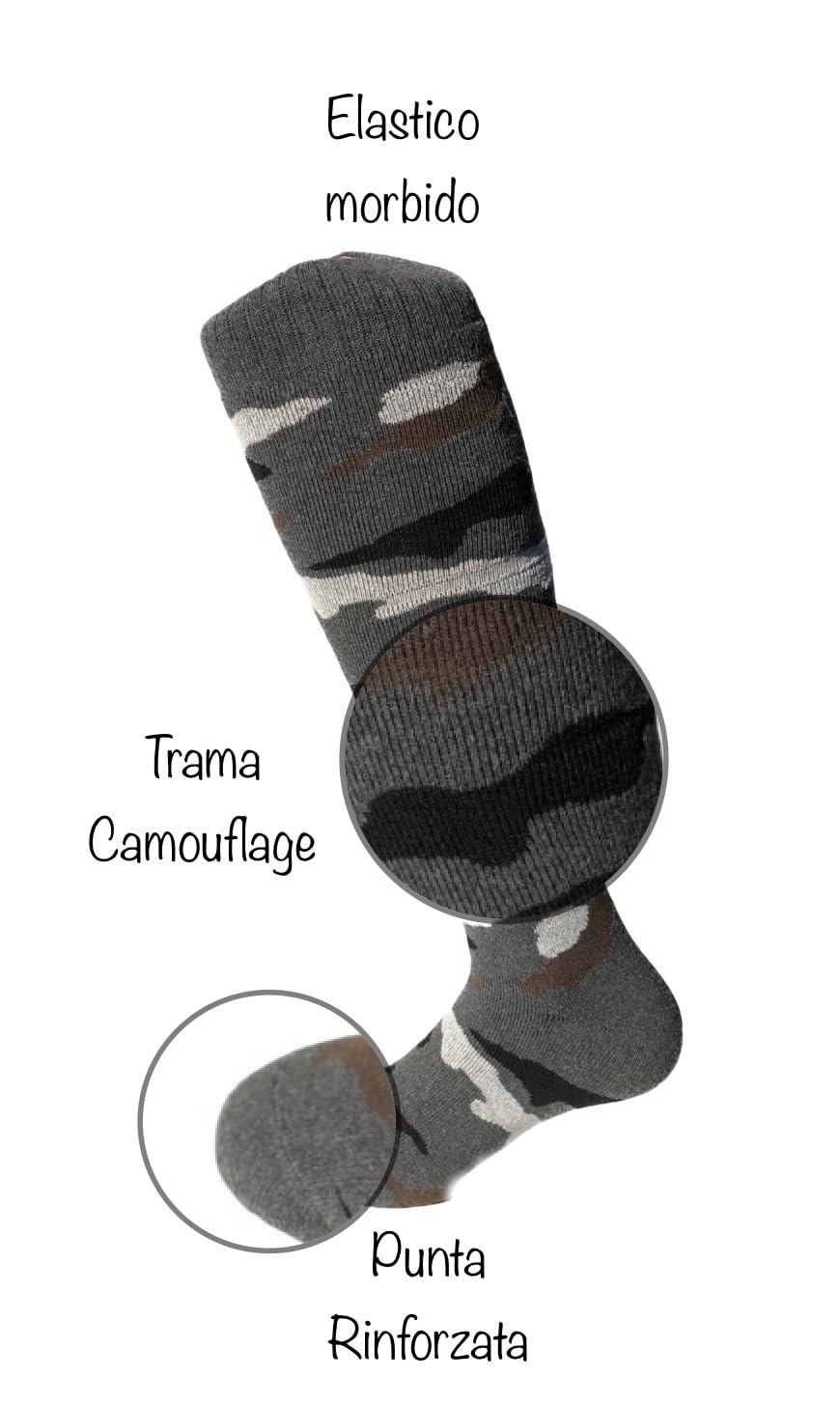 Lucchetti Socks Milano 6 PAIA Calze Termiche Lunghe calzini UOMO Lunghi in COTONE FELPATO termico Pesanti Spugna