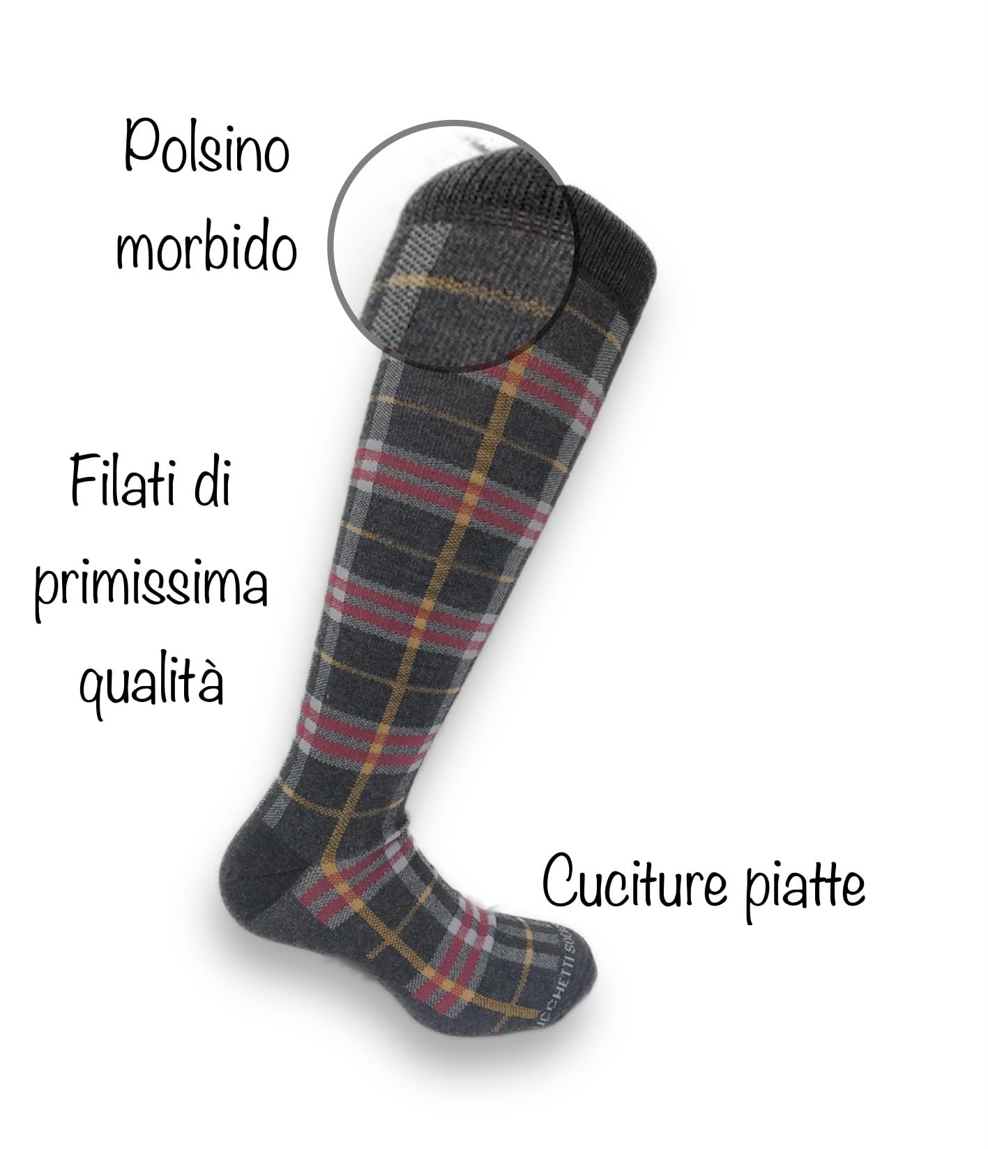 Lucchetti Socks Milano Set da 6 Paia di calze uomo lunghe caldo cotone colorate tendenza pois fantasia fashion Made in Italy