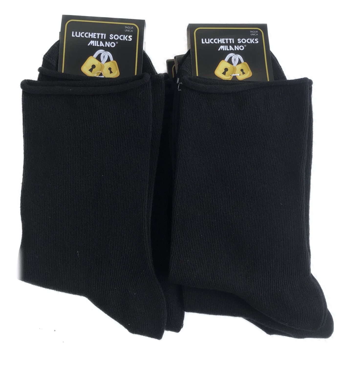 6 Paia Lucchetti Socks Milano Calze Da Uomo SANITARIE Caldo Cotone Invernali Senza Elastico taglio laser rimagliate Made in Italy