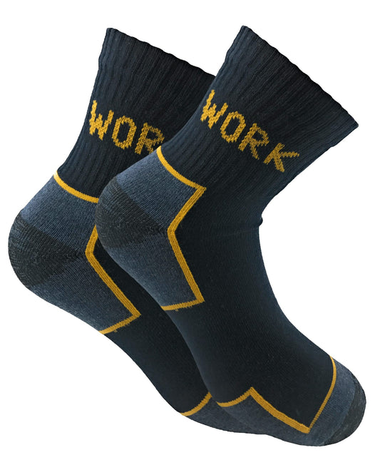 Lucchetti Socks Milano Calze da Lavoro Altezza Caviglia Punta e Tallone Rinforzati Spugna di Cotone