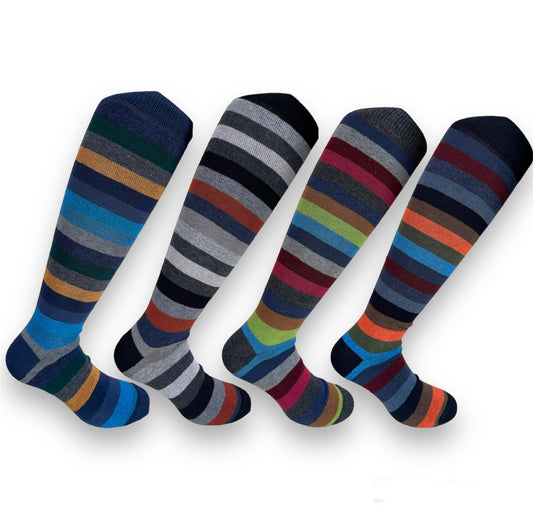 Lucchetti Socks Milano SET DA 4 PAIA DI CALZE UOMO LUNGHE CALDO COTONE COLORATE TENDENZA POIS FANTASIA FASHION MADE IN ITALY