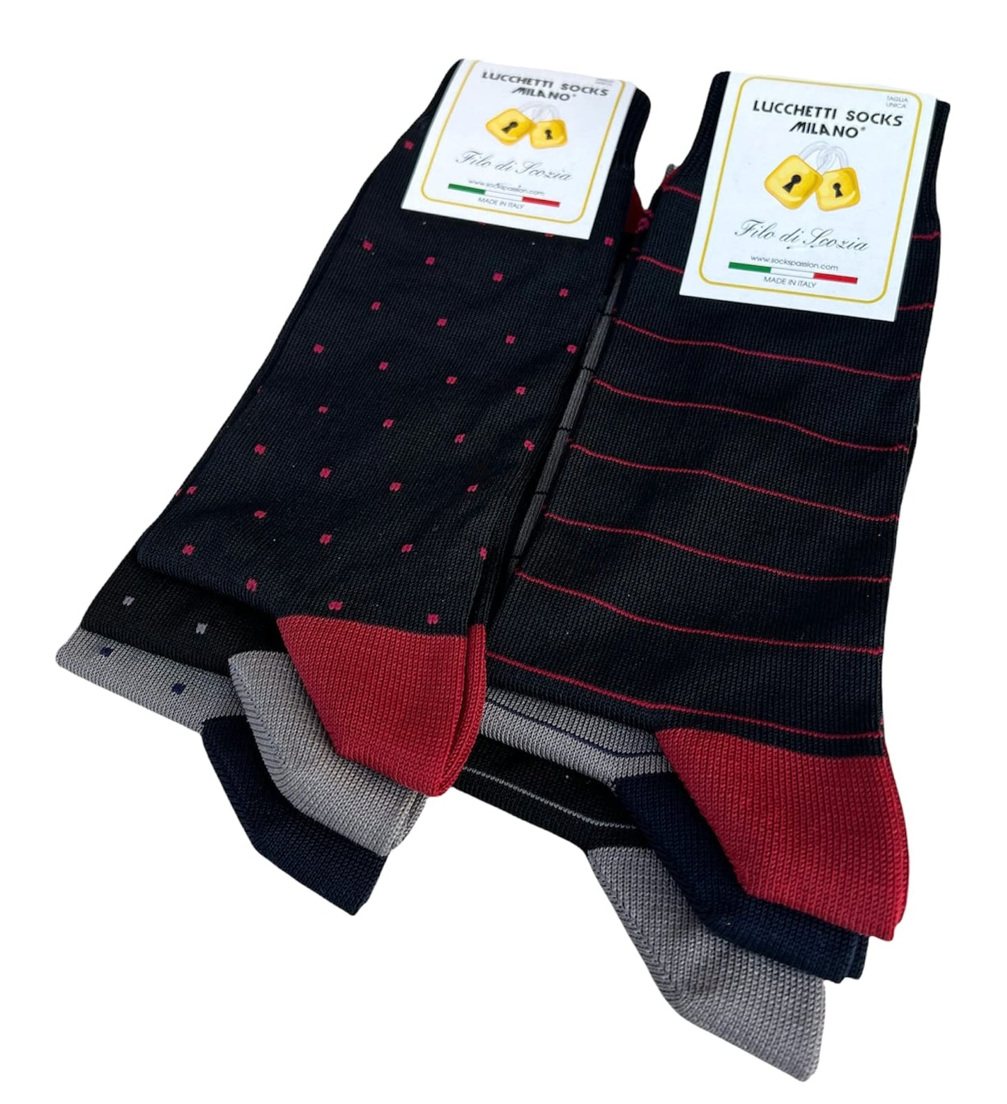 6 Paia Lucchetti Socks Milano Calze Uomo CORTE In Cotone Filo Di Scozia Elasticizzato Estive In Fantasia