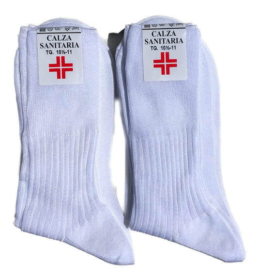 Lucchetti Socks Milano 6 PAIA calze da uomo SANITARIE filo di scozia 100% cotone rimagliate Made in Italy