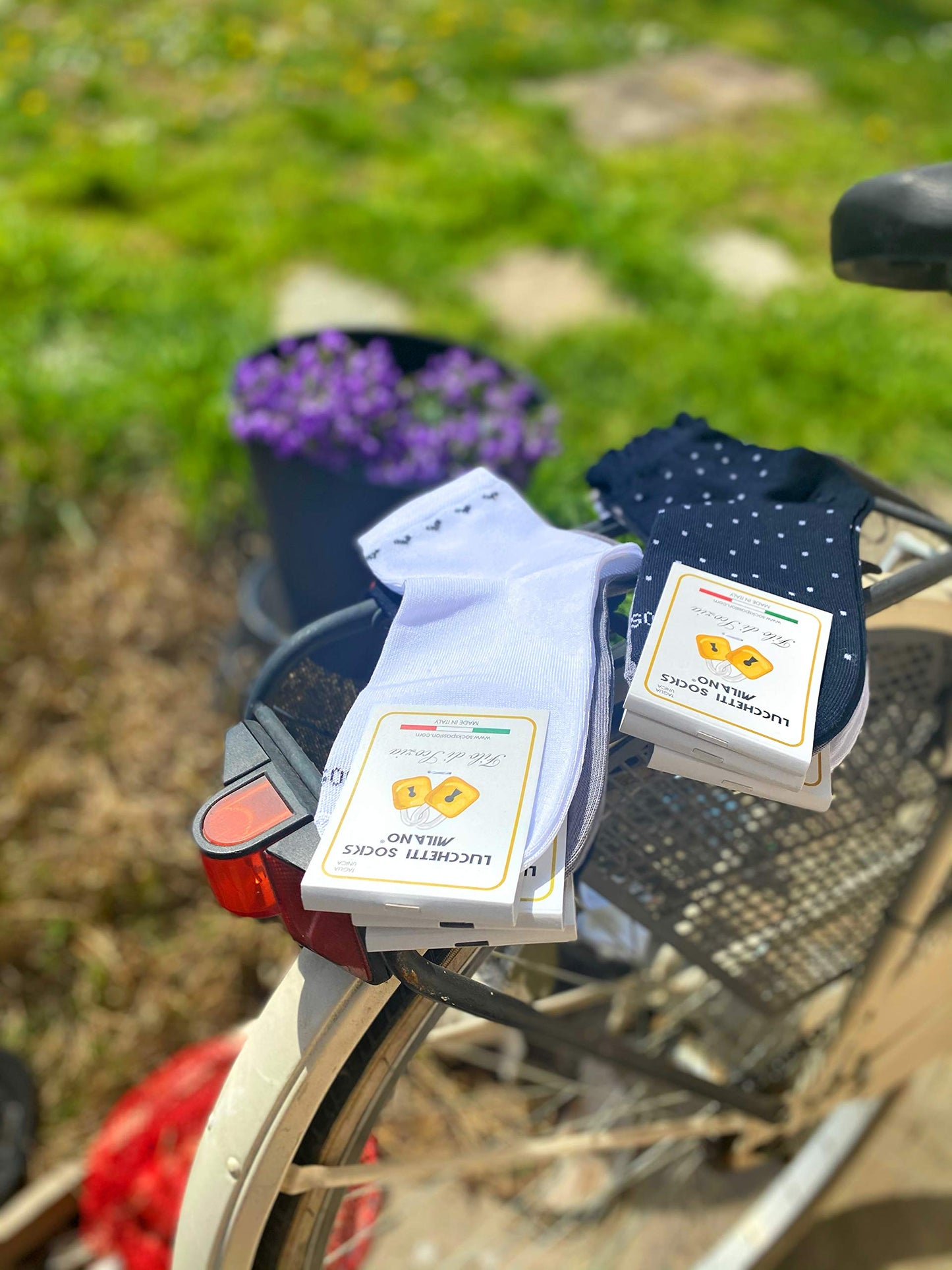 6 Paia Lucchetti Socks Milano Calzini Donna Corti Cotone Mercerizzato Fresco E Leggero Colorati Pois Fantasia Righe Made In Italy