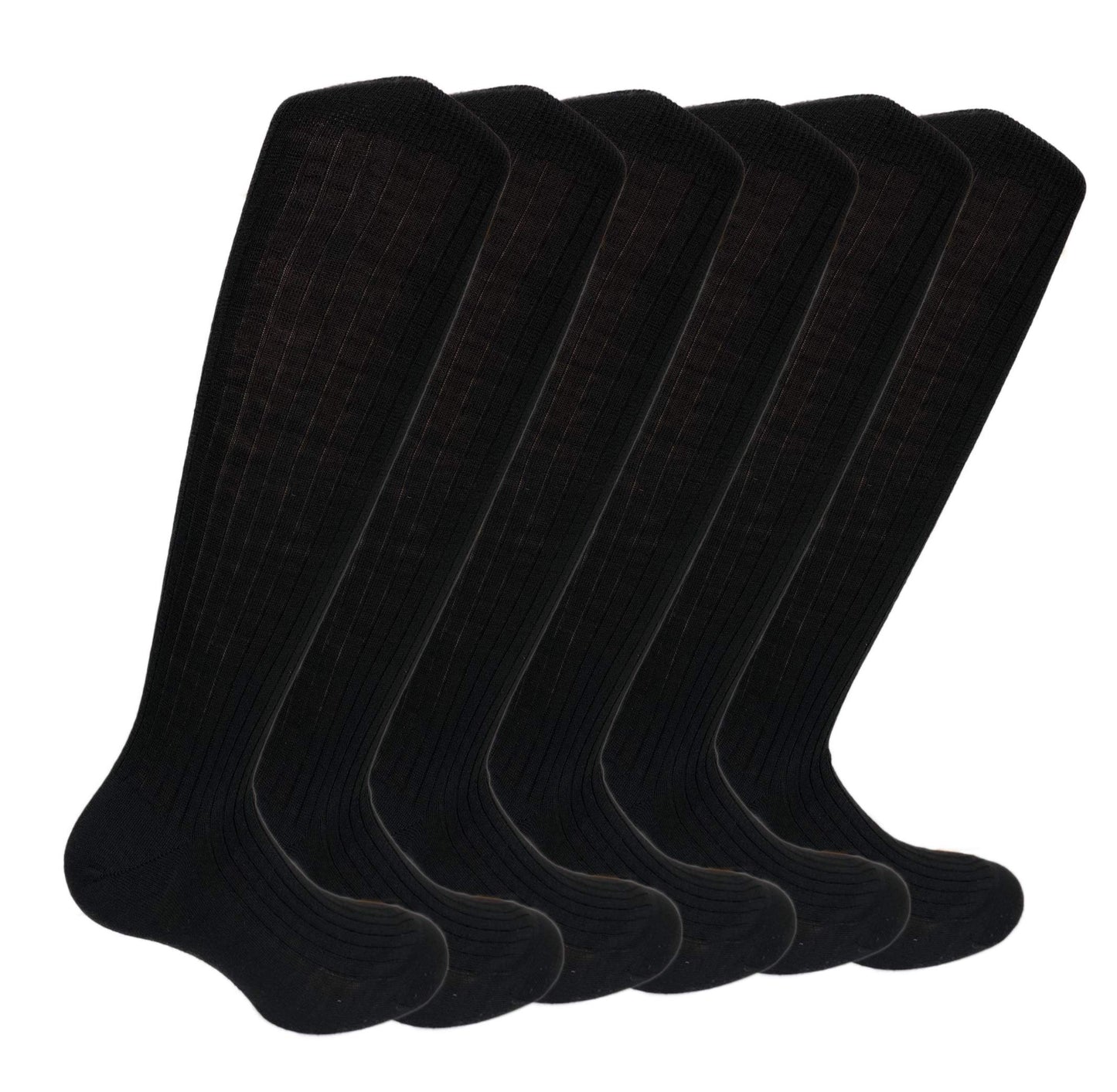Lucchetti Socks Milano 6 PAIA Calze Uomo Lunghe Lana Invernali Calzini Tinta Unita Leggeri Eleganti Caldi a Costine Prodotto Italiano
