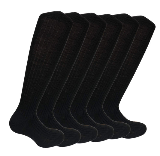 Lucchetti Socks Milano 6 PAIA Calze Uomo Lunghe Lana Invernali Calzini Tinta Unita Leggeri Eleganti Caldi a Costine Prodotto Italiano