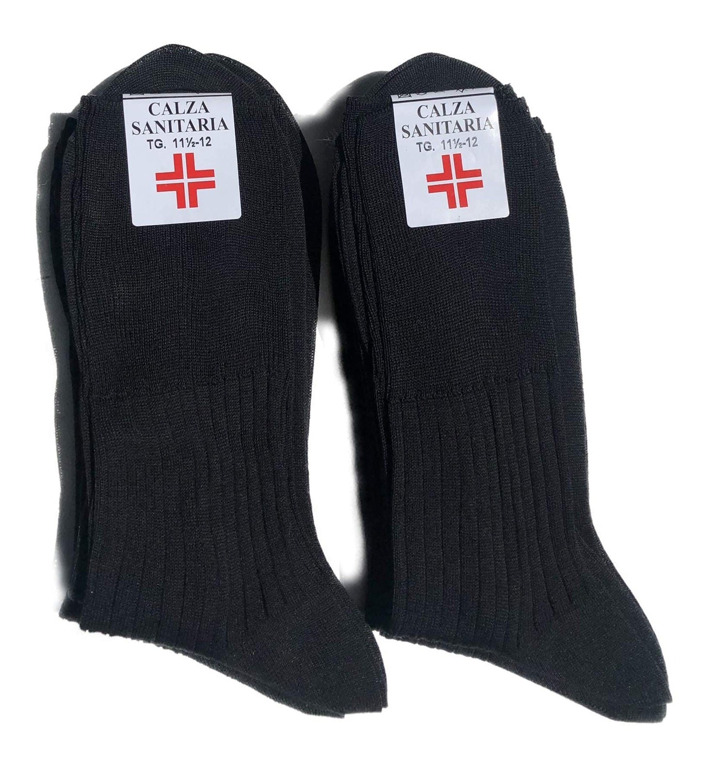 Lucchetti Socks Milano 6 PAIA calze da uomo SANITARIE filo di scozia 100% cotone rimagliate Made in Italy